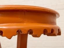 Vintage 1970s Scalloped Round Side Table in Peach