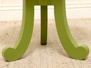 Vintage 1970s Scalloped Round Side Table in Chartreuse Green