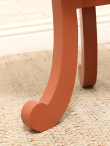 Vintage 1970s Scalloped Round Side Table in Tangerine Orange