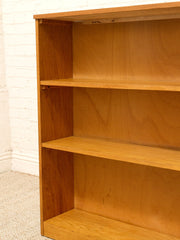 Vintage Light Wood Three-Shelf Bookcase