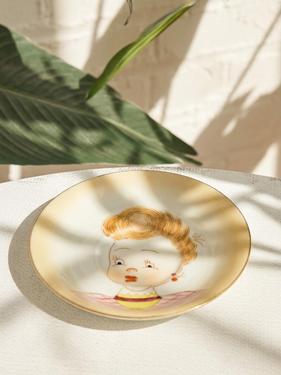 Vintage Hand-Painted Porcelain Lady Portrait Plate