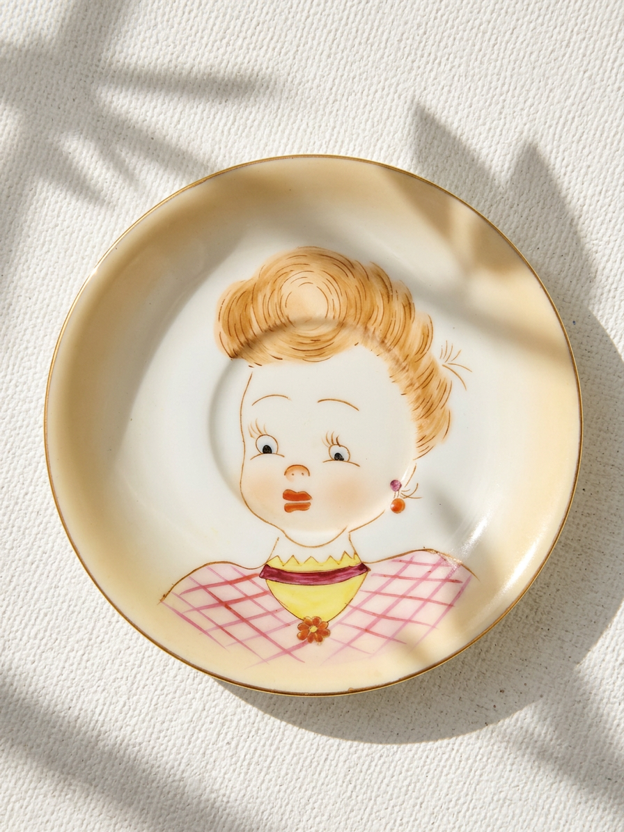 Vintage Hand-Painted Porcelain Lady Portrait Plate