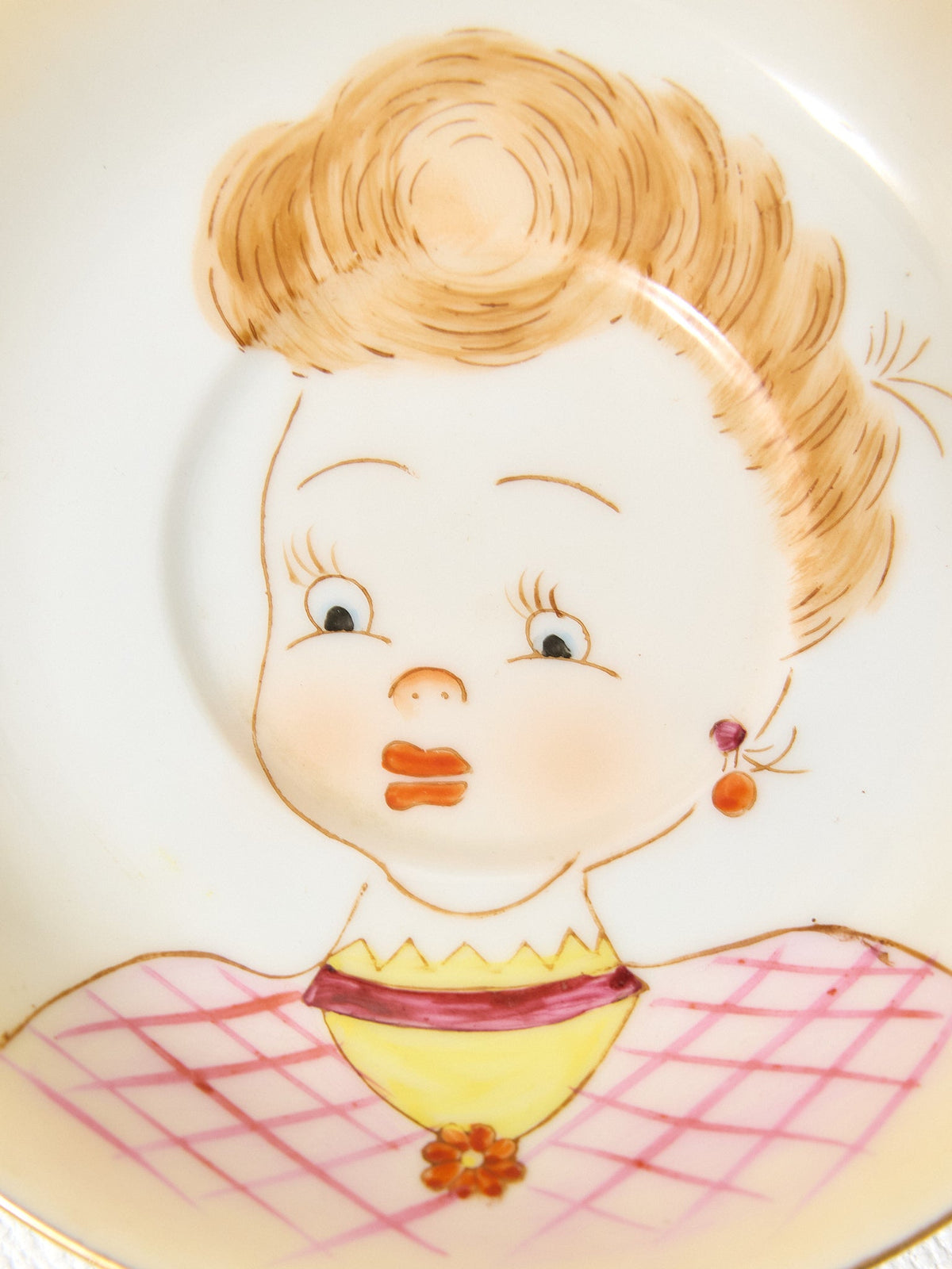 Vintage Hand-Painted Porcelain Lady Portrait Plate