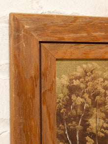 Vintage Framed Rustic Countryside Landscape Painting