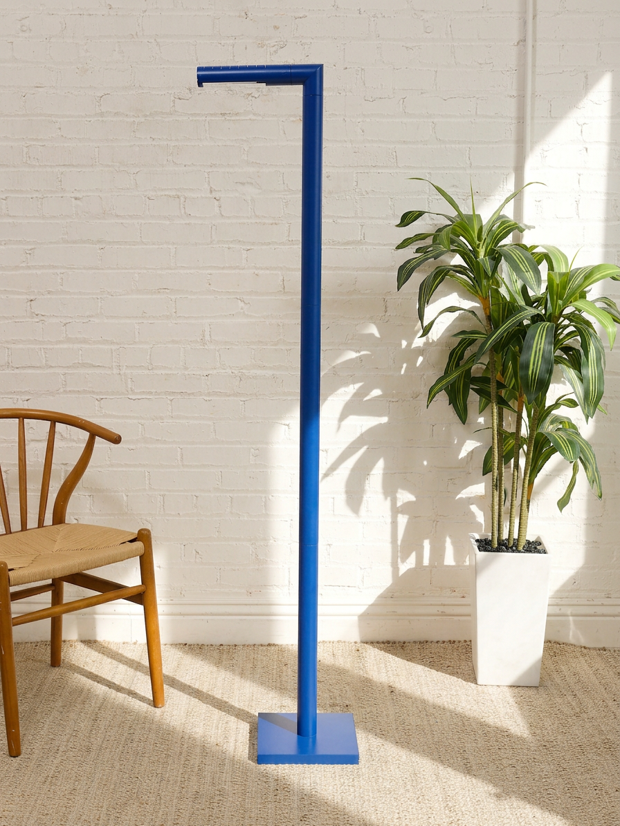 Vintage Italian Blue Painted Minimalist Floor Lamp