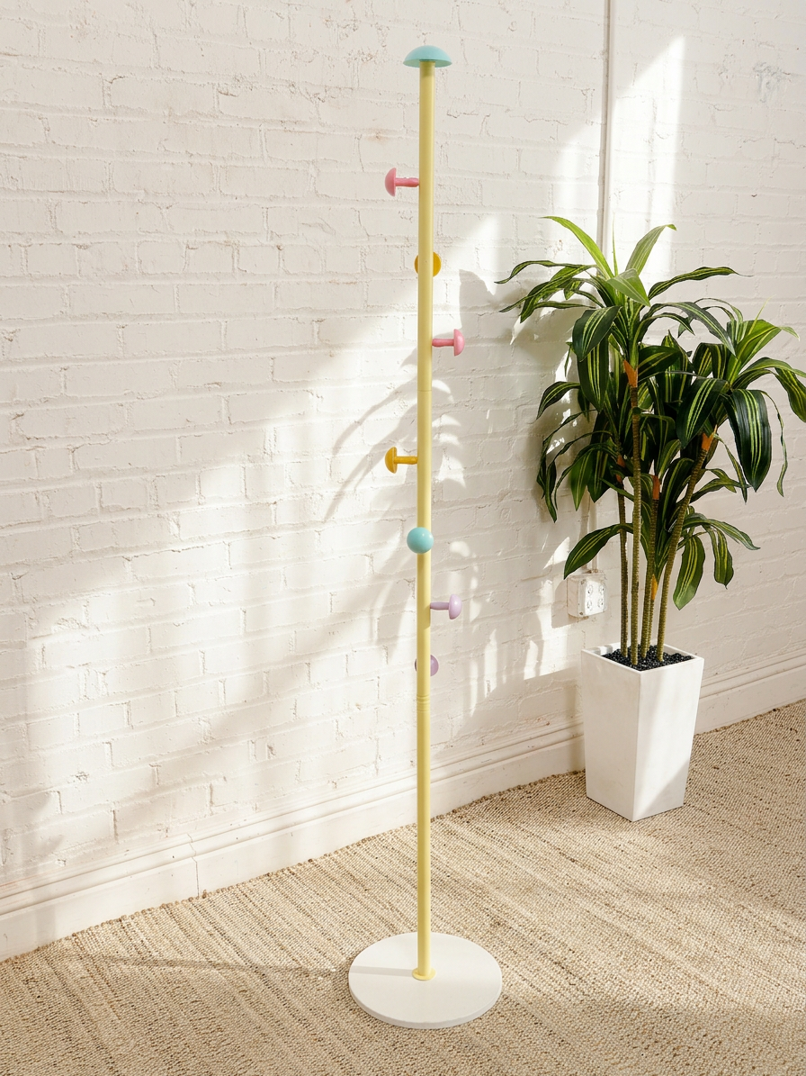 Vintage Yellow Colorful Ball Peg Coat Rack