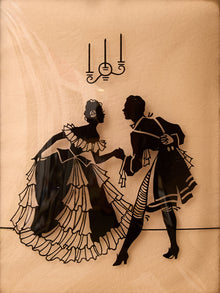 Vintage Framed Victorian Couple Silhouette Art