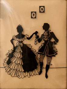 Vintage Framed Victorian Couple Silhouette Art #2