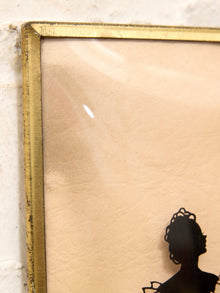 Vintage Framed Victorian Couple Silhouette Art #2