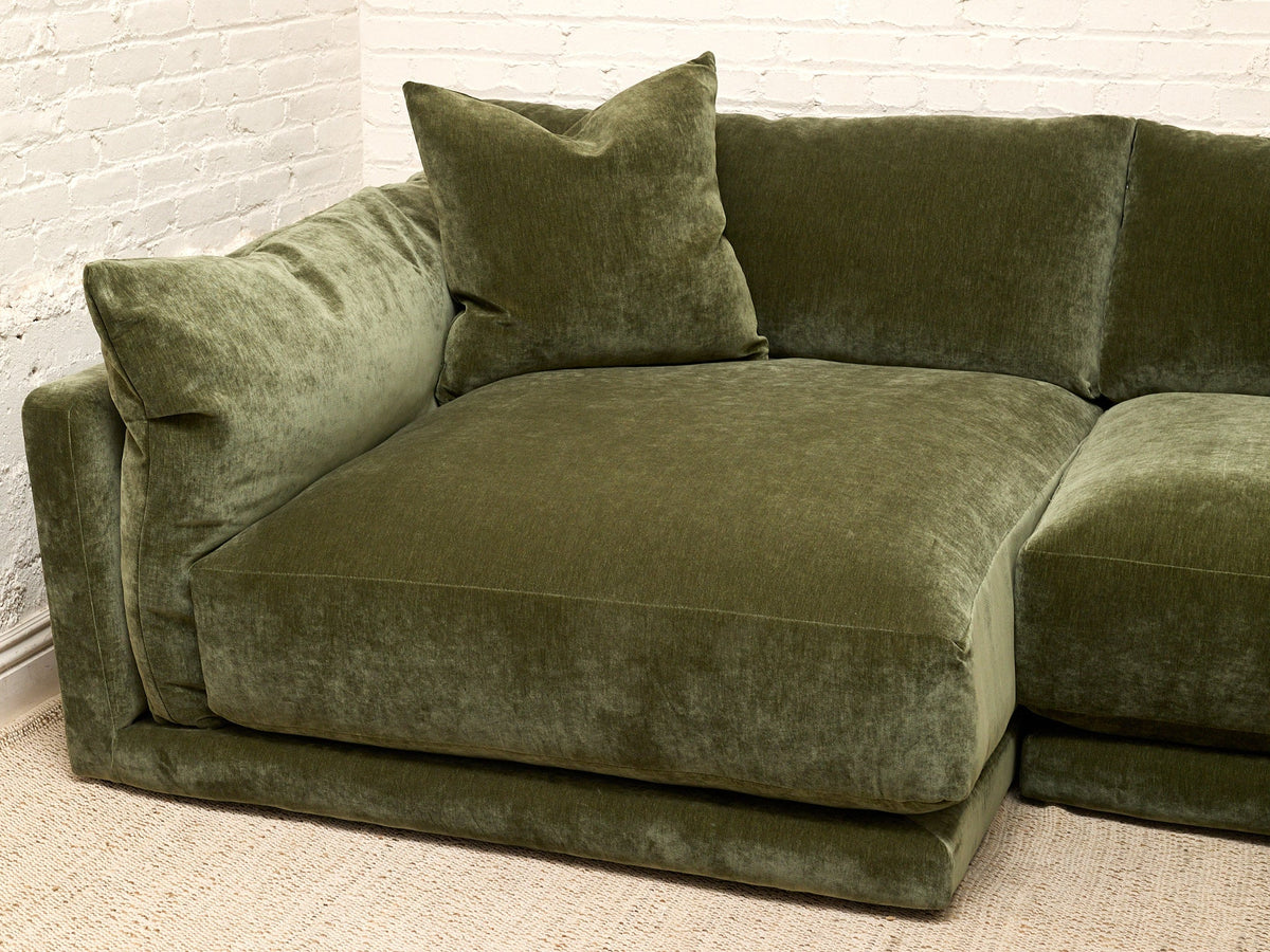Hansel Two-Piece Sectional Sofa in Amici Moss