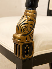 Vintage Black & Gold Neoclassical Armchair