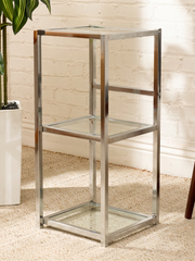 Vintage Chrome & Glass Three-Tier Étagère