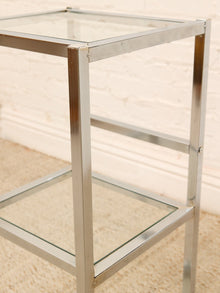 Vintage Chrome & Glass Three-Tier Étagère