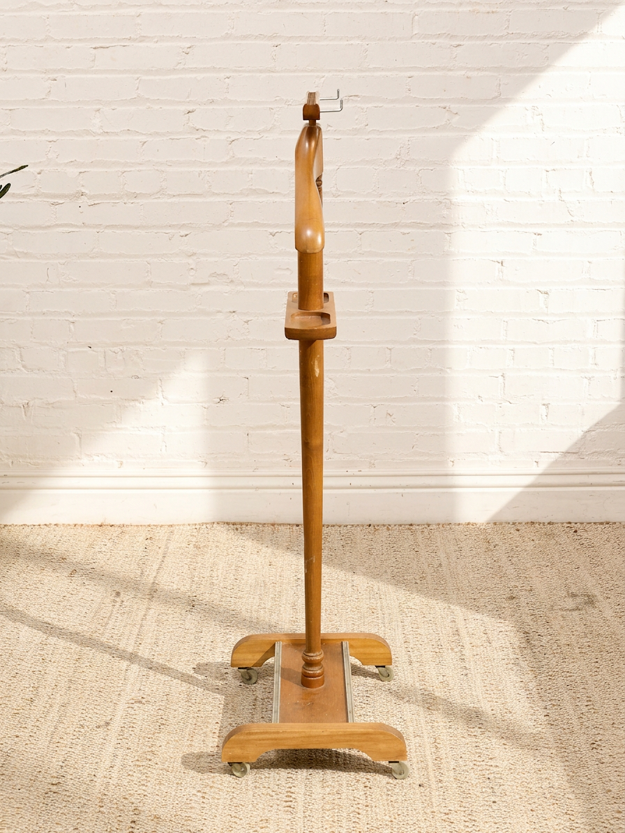 Vintage Wooden Gentleman’s Valet Stand with Accessory Tray