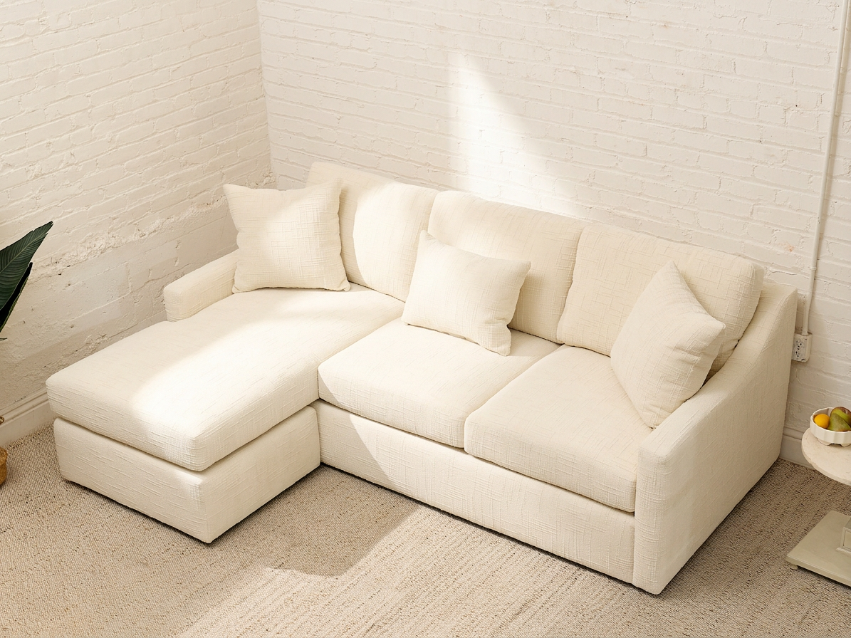 Hauser Sofa with Reversible Chaise in San Mateo Cream