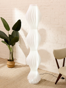 Vintage Sculptural White Wave Floor Lamp