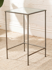 Vintage Glass Top Metal Bar Table