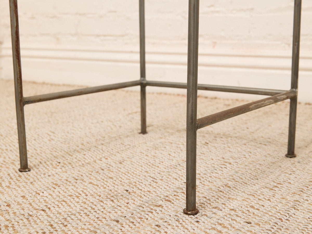 Vintage Glass Top Metal Bar Table