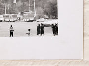 Vintage Black & White City Park Photograph