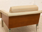Vintage Striped Upholstered Platform Lounge Chair