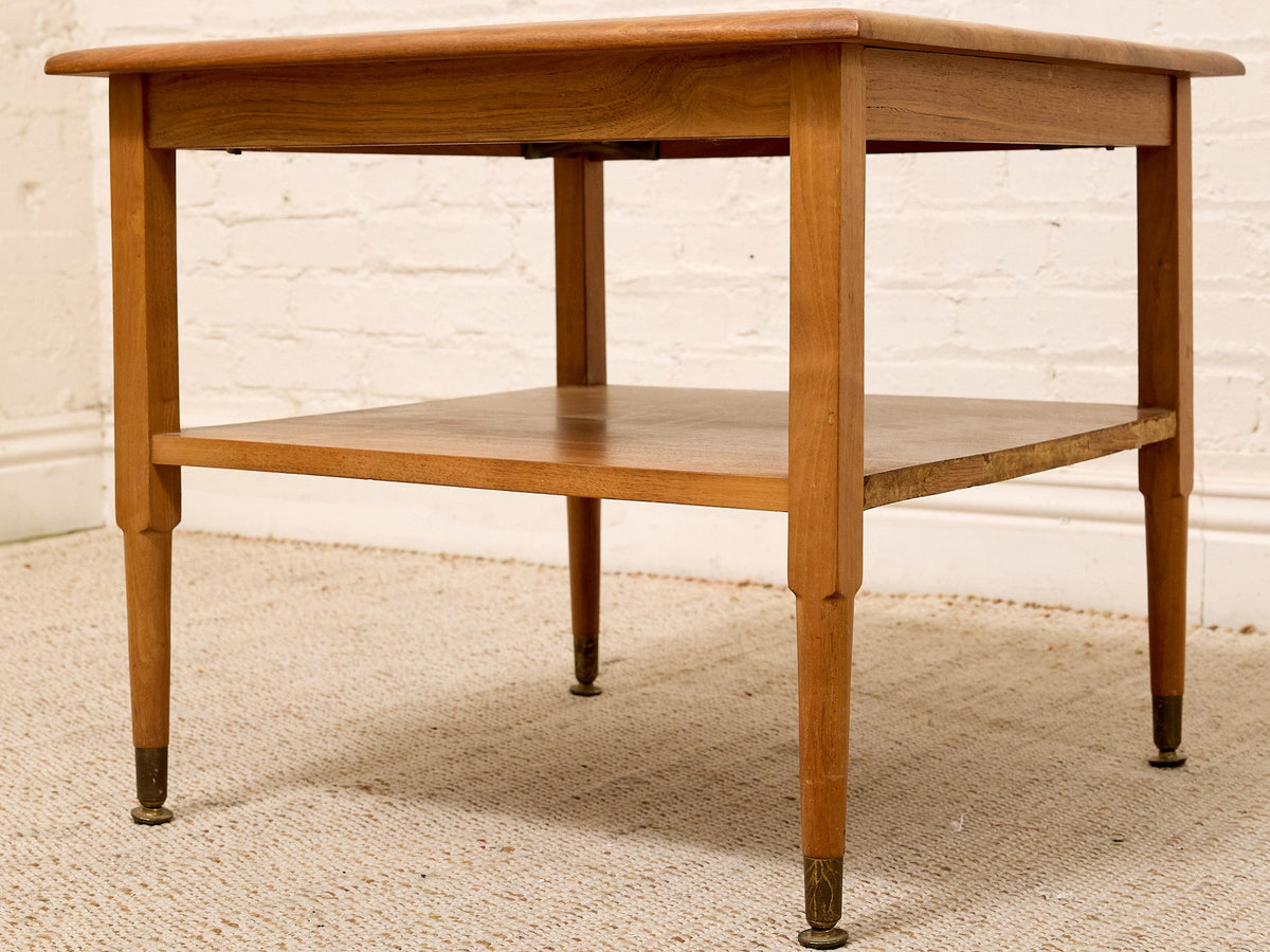 Vintage Two-Tier Wood Side Table