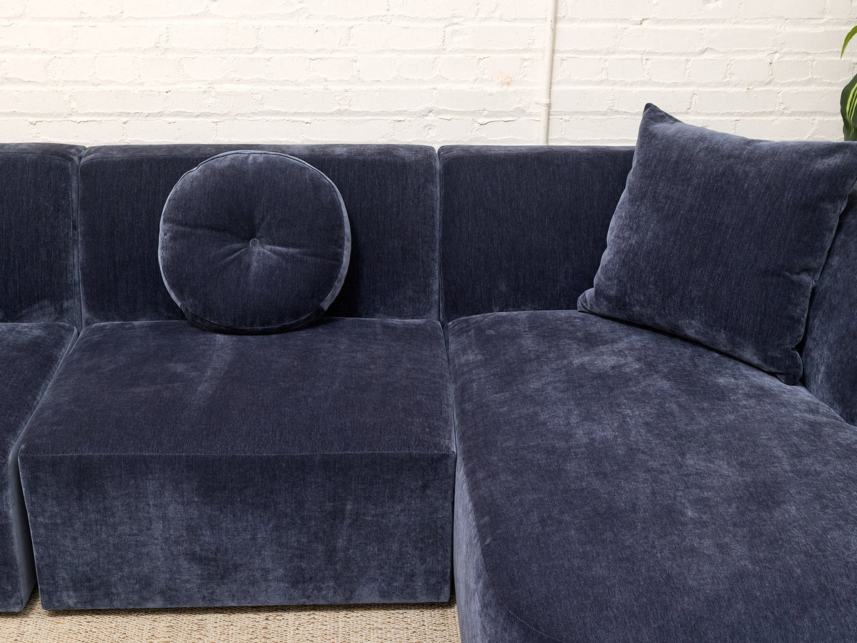 Bonnie Three-Piece Sectional Sofa in Amici Indigo