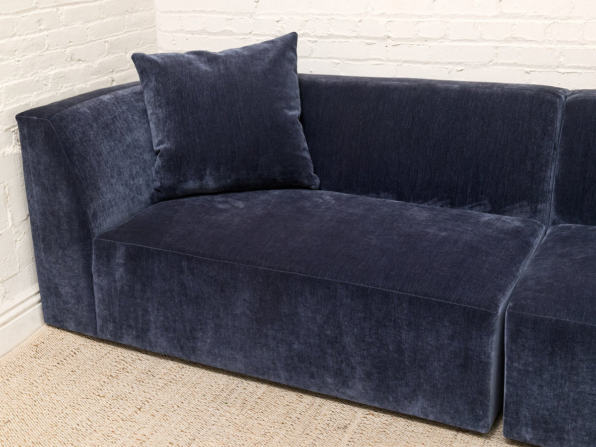 Bonnie Three-Piece Sectional Sofa in Amici Indigo