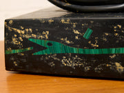 Vintage Cowboy Boot Sculpture with Green Inlay