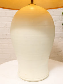 Vintage White Sculptural Table Lamp with Brown Shade
