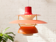 Modern Red Sculptural Pendant Light