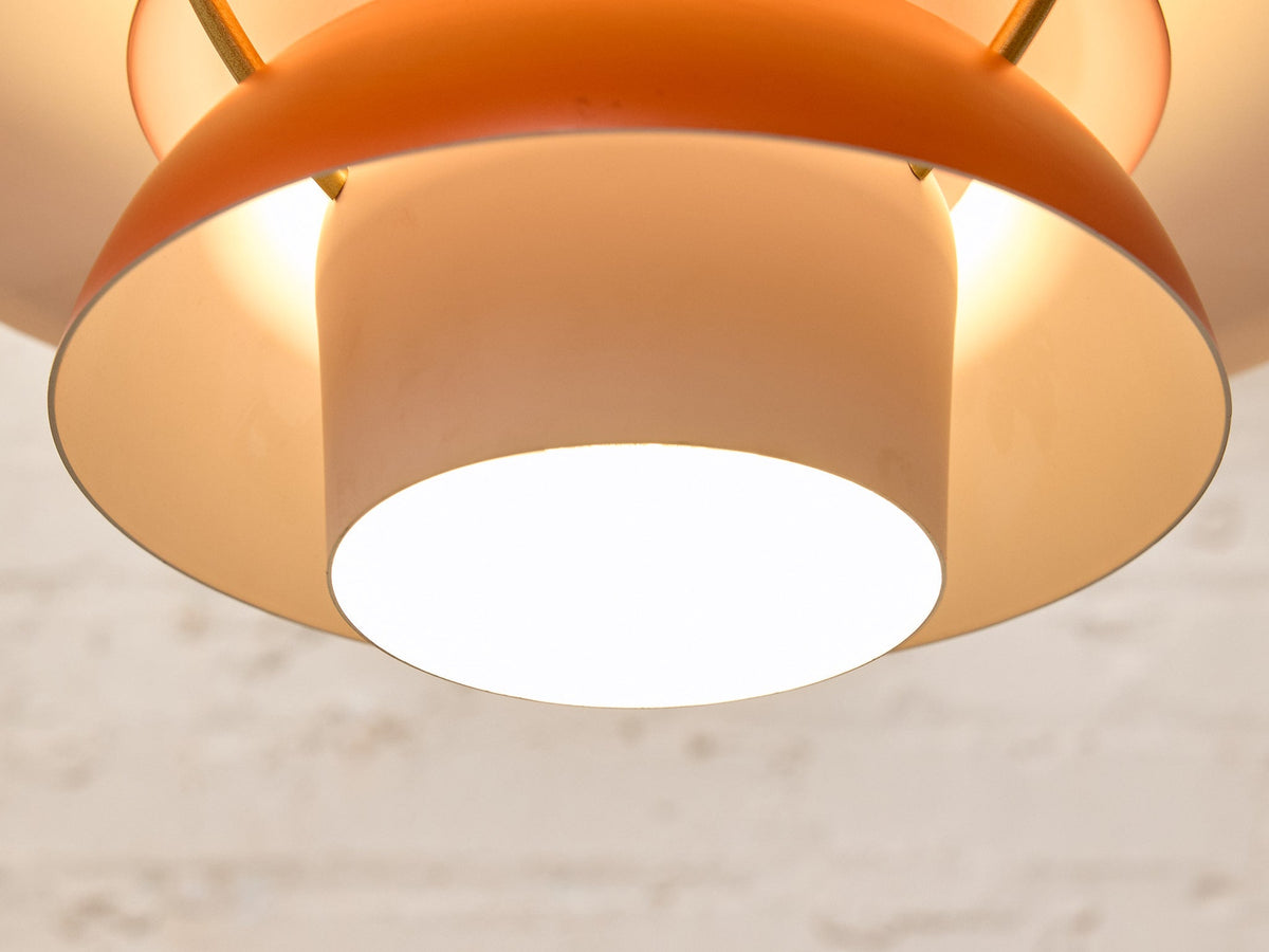 Modern Red Sculptural Pendant Light
