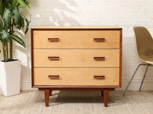Birdseye Maple Lowboy Three-Drawer Dresser