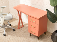 Vintage Peach Single Pedestal Desk