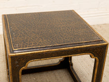 Vintage Black & Gold Textured Side Table
