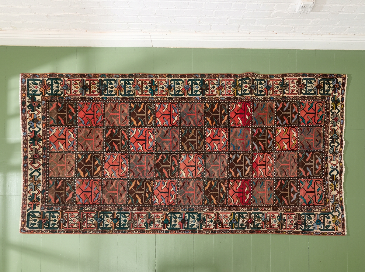 Vintage Geometric Panel Pattern Area Rug