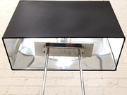 Vintage Chrome Table Lamp with Black Rectangular Shade