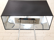 Vintage Chrome Table Lamp with Black Rectangular Shade