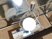 Vintage Chrome Table Lamp with Black Rectangular Shade