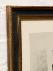 Vintage Framed Honoré Daumier Courtroom Lithograph Print