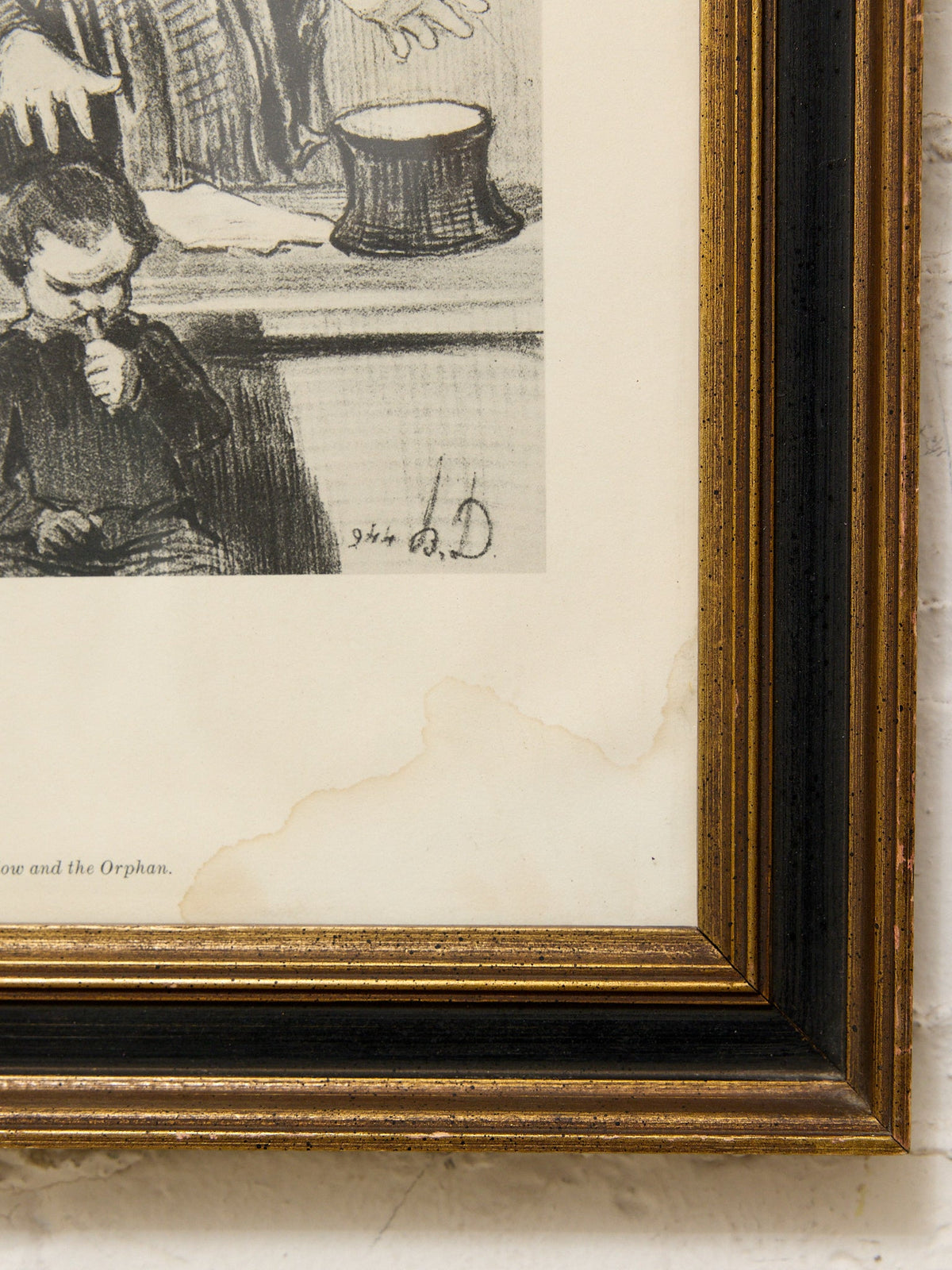 Vintage Framed Honoré Daumier Courtroom Lithograph Print