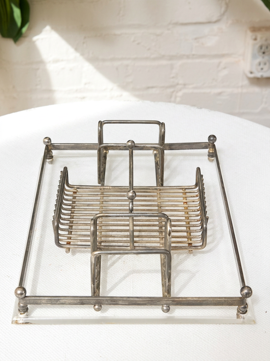 Vintage Metal Silverware Caddy