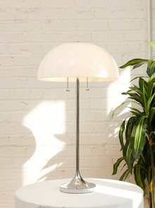 Vintage White Sculptural Dome Table Lamp
