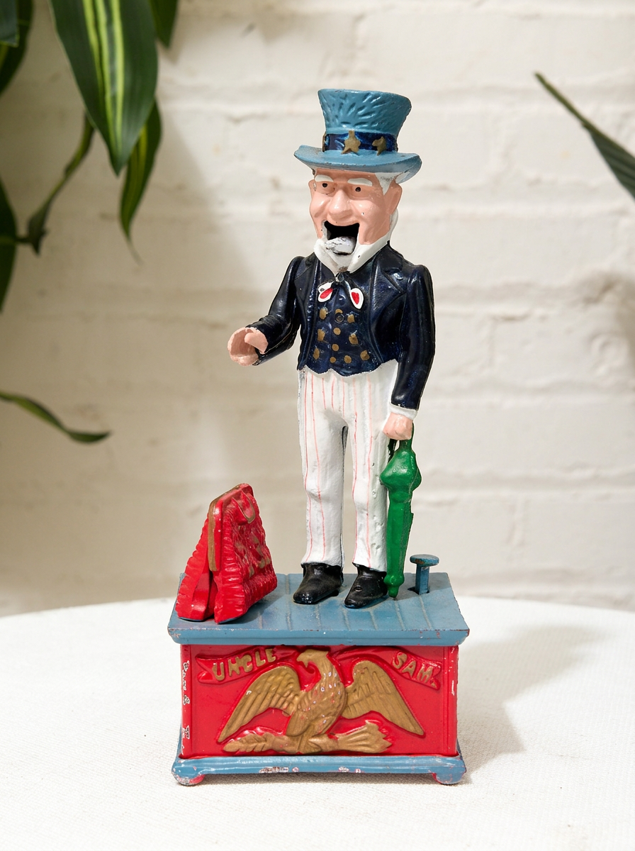 Vintage Uncle Sam Figural Piggy Bank