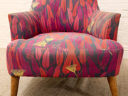 Modern Colorful Botanical Print Accent Chair