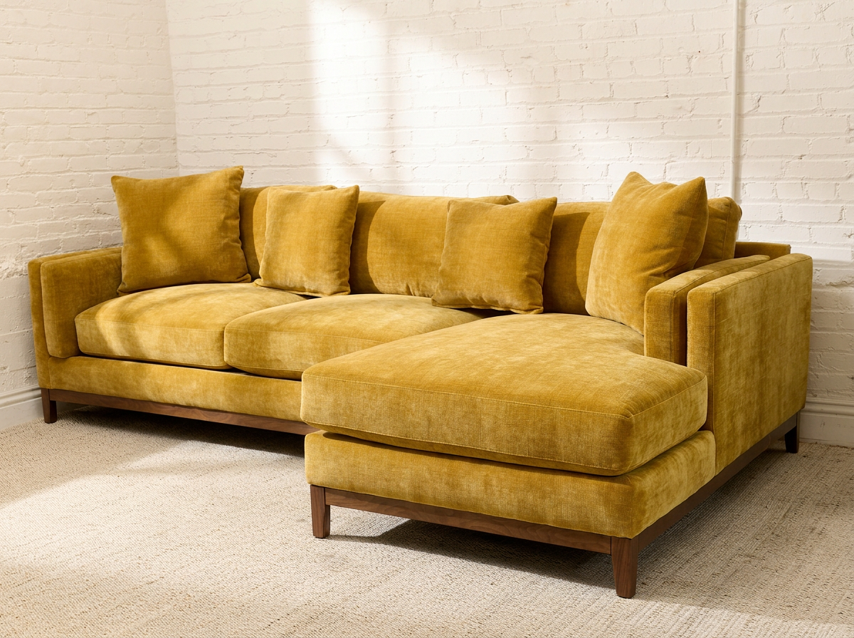 Lisette Sofa with Chaise in Sacramento Honey