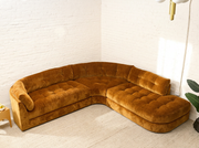 Prima Curved Sectional Sofa in Thriller Amber
