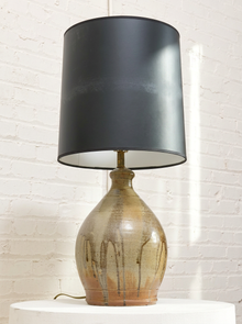 Vintage Drip Glaze Table Lamp with Black Shade