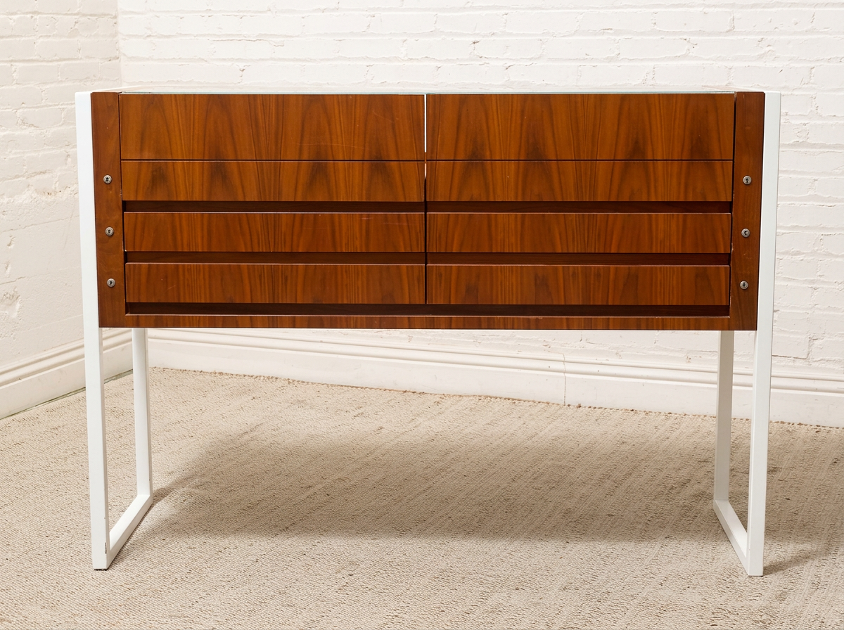 Danish Modern Wood & Glass Jewelry Display Case