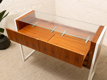 Danish Modern Wood & Glass Jewelry Display Case