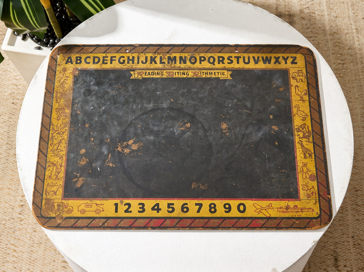 Vintage “Reading, ’Riting, ’Rithmetic” Children’s Chalkboard